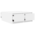 Mesa de centro con cajones blanca 100x100x40 cm