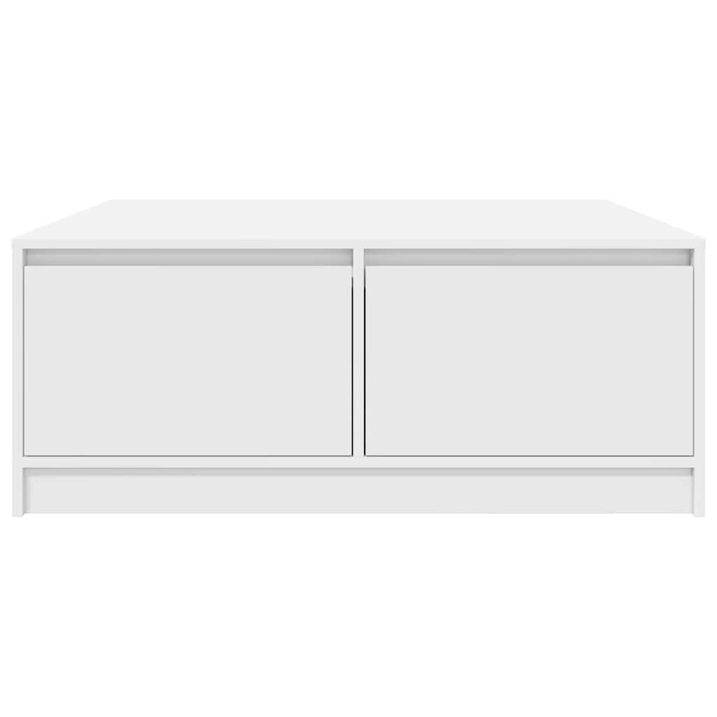 Mesa de centro con cajones blanca 100x100x40 cm