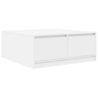 Mesa de centro con cajones blanca 100x100x40 cm
