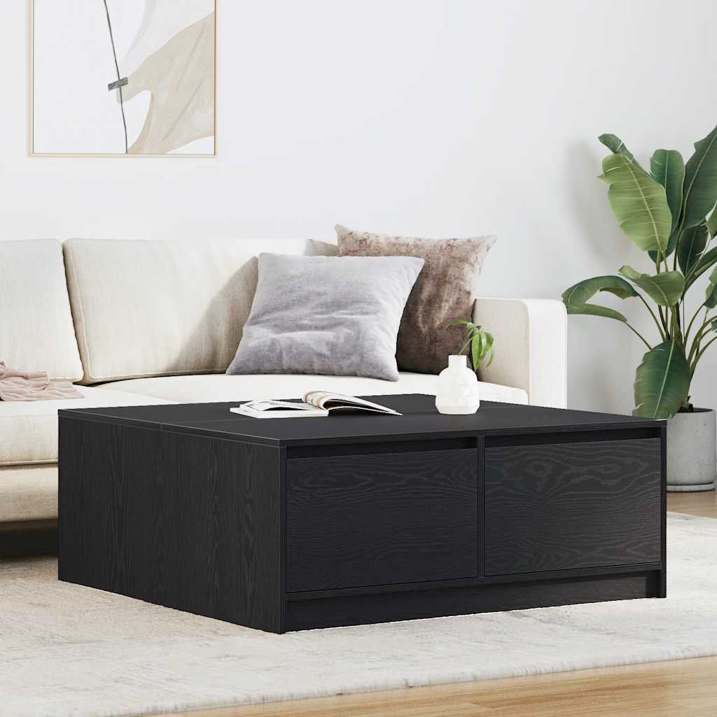 White coffee table with drawers 100x100x40 cm