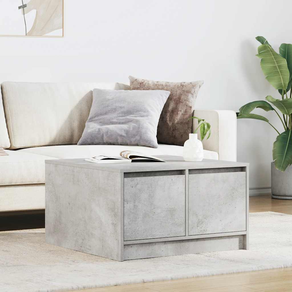 White coffee table with drawers 100x100x40 cm