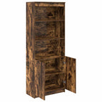 Aparador alto madera de ingeniería roble ahumado 70x35x180 cm