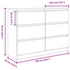 Aparador Artisan Roble 100x35x76 cm Madera de ingeniería