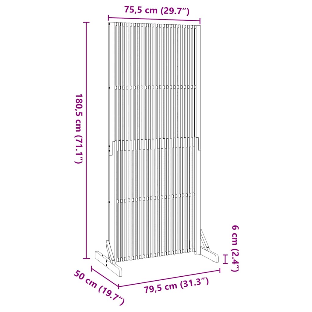 Biombo de privacidad para interior y exterior 180,5 cm