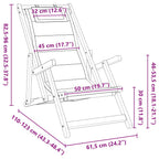 Silla de playa plegable con reposabrazos crema