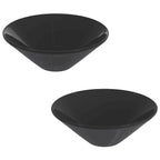 Lavabos 2 uds negro brillo Ø42x14 cm cerámica