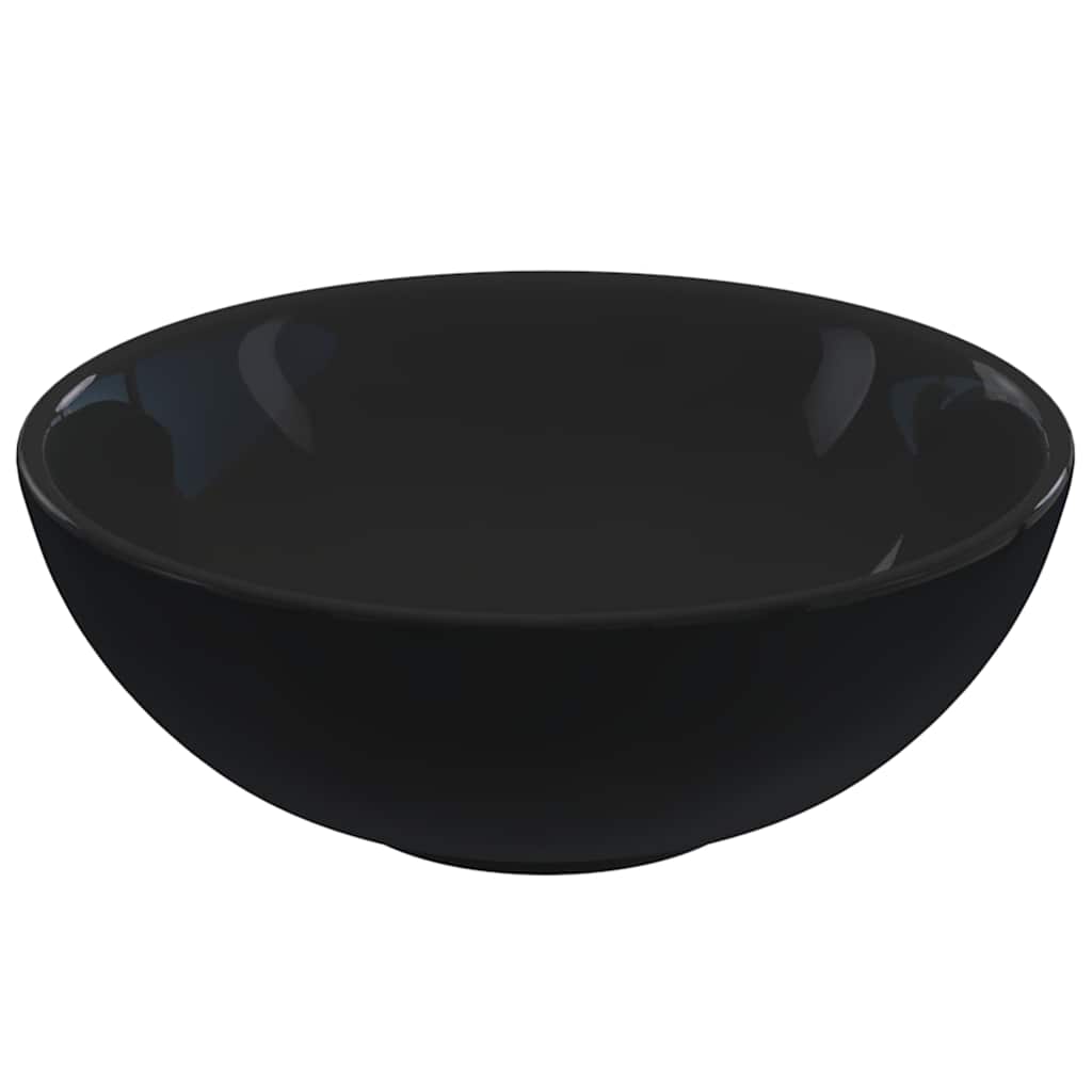 Lavabo Ø28x10 cm cerámica negro brillo