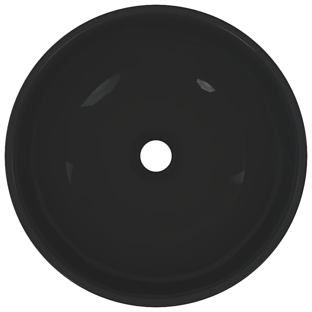 Lavabo Ø28x10 cm cerámica negro brillo