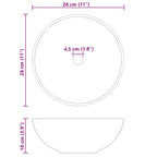 Lavabo Ø28x10 cm cerámica negro brillo