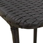 Mesa de jardín plegable de ratán sintético negra 90x51x75 cm