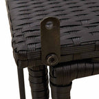 Mesa de jardín plegable de ratán sintético negra 90x51x75 cm