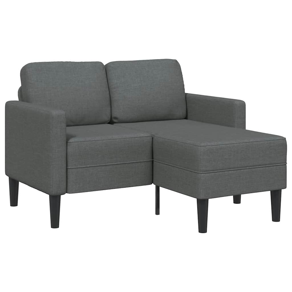 Sofá 2 plazas con chaise longue en forma L amarillo 125 cm