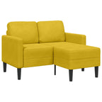 Sofá 2 plazas con chaise longue en forma L amarillo 125 cm