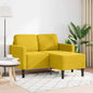 Sofá 2 plazas con chaise longue en forma L amarillo 125 cm