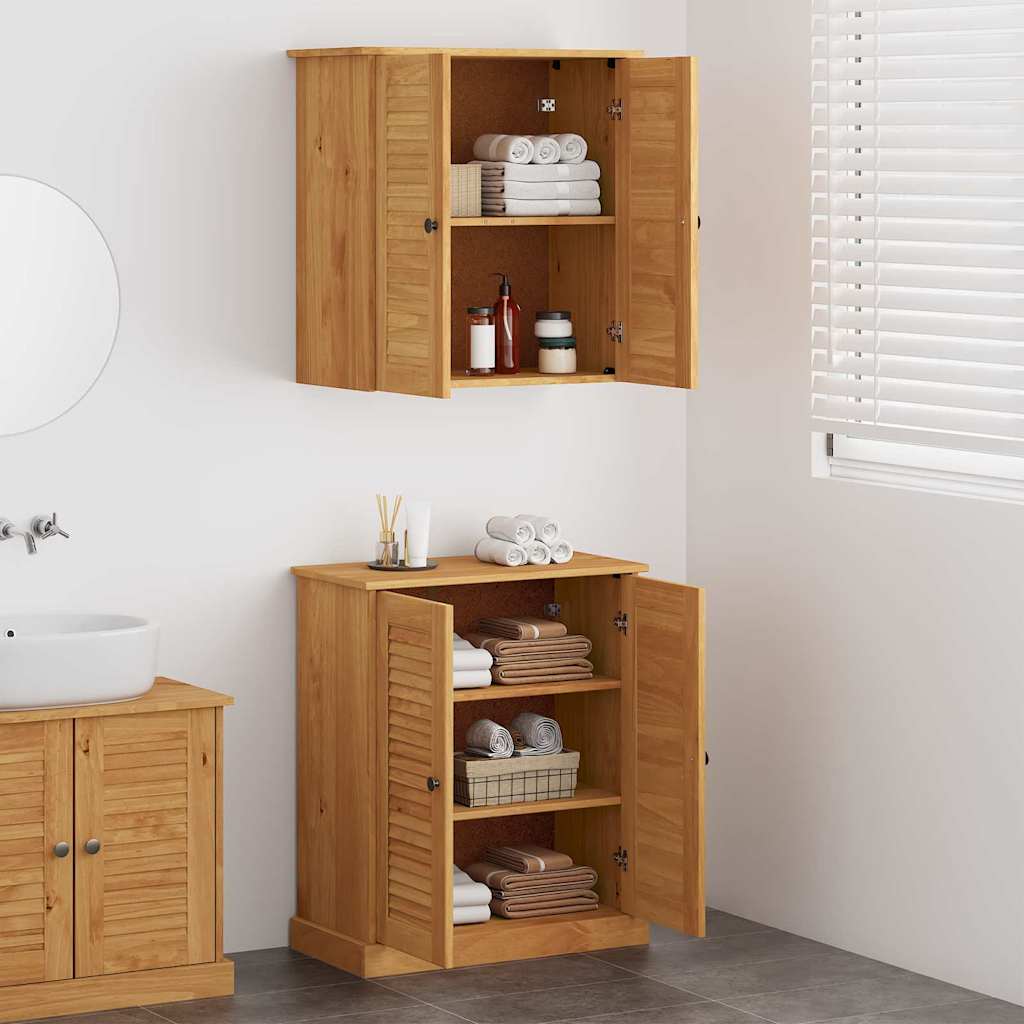 Juego de muebles de baño VIGO 2 pcs Marrón y Marrón Miel