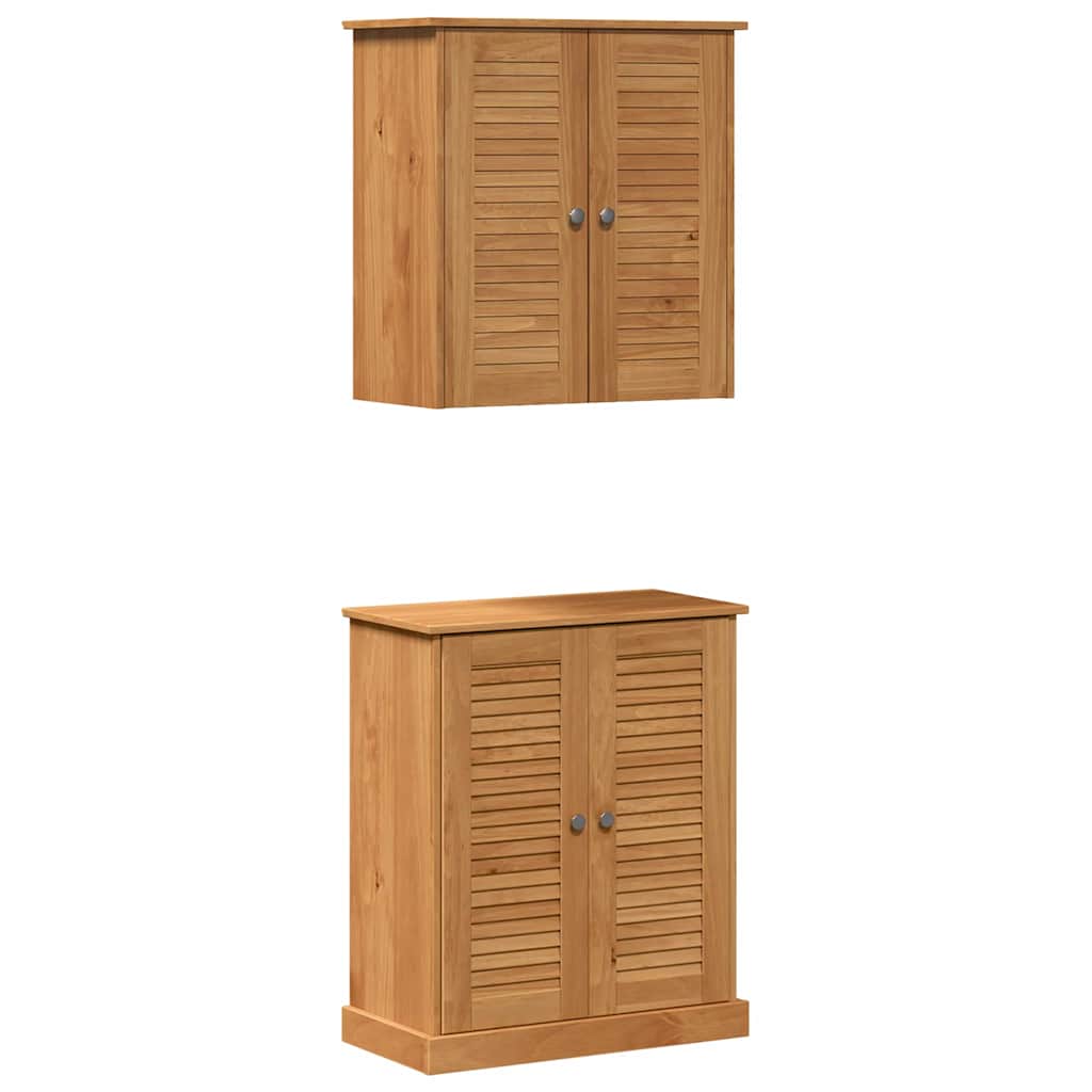 Juego de muebles de baño VIGO 2 pcs Marrón y Marrón Miel