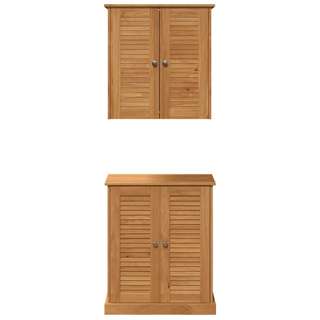 Juego de muebles de baño VIGO 2 pcs Marrón y Marrón Miel