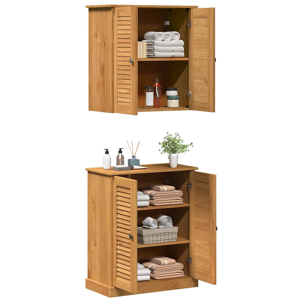 Juego de muebles de baño VIGO 2 pcs Marrón y Marrón Miel