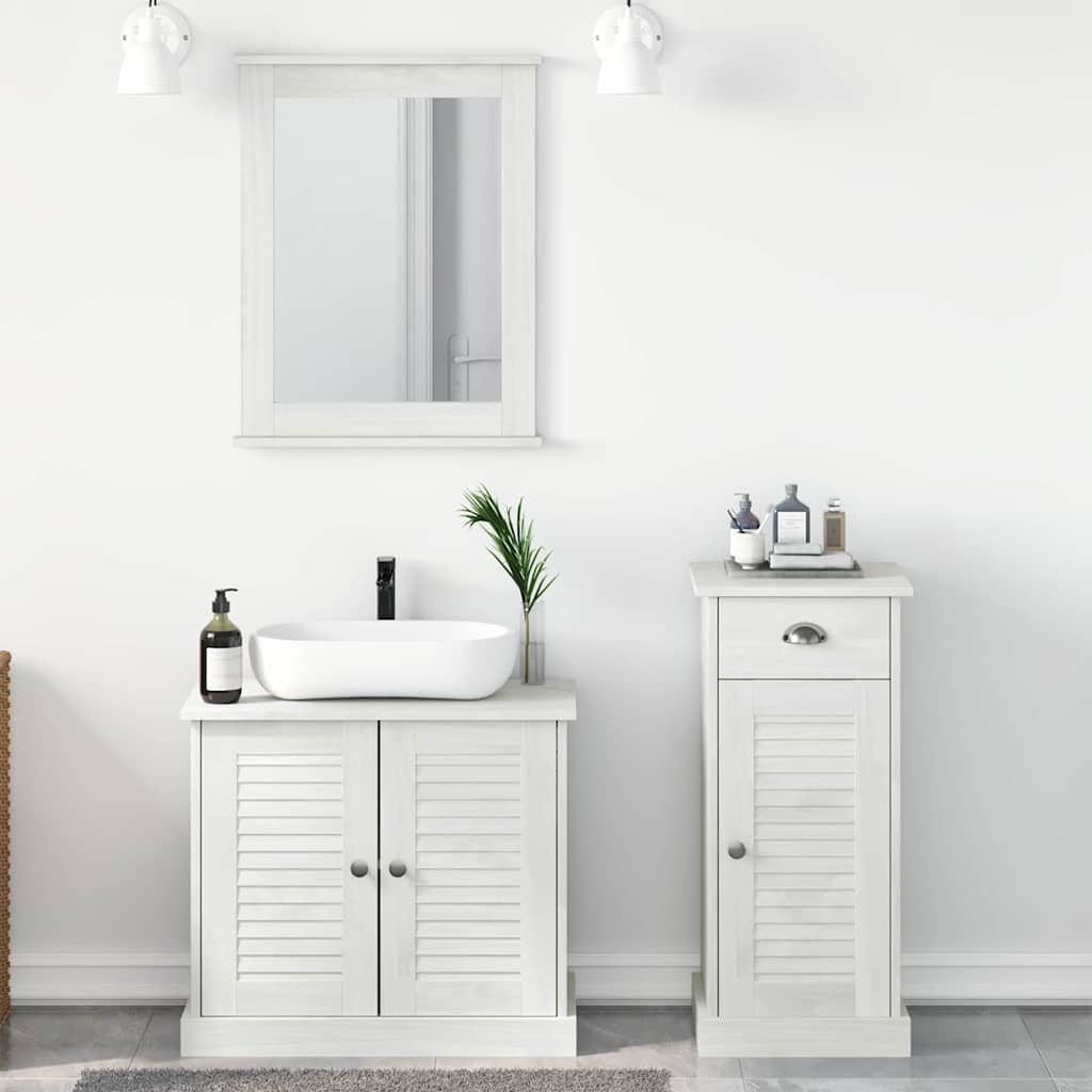 Juego de muebles de baño 3 pcs antiguo Madera de pino macizo