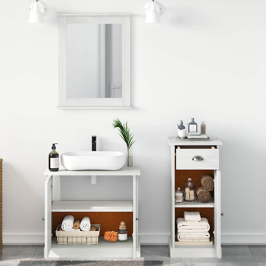Juego de muebles de baño 3 pcs antiguo Madera de pino macizo