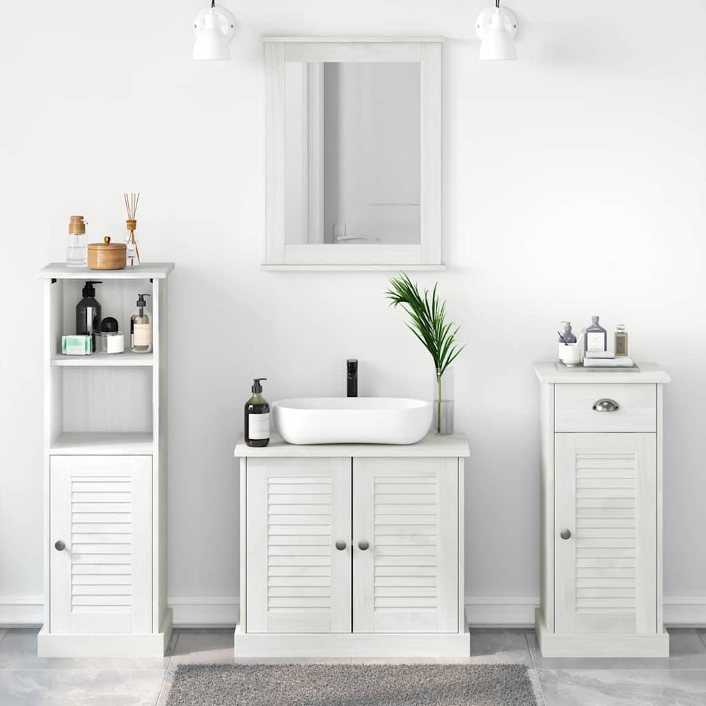 Juego de muebles de baño 3 pcs antiguo Madera de pino macizo