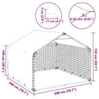 Caseta para perros de exterior con cubierta 2x2x1,5 m de acero galvanizado