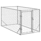 Caseta para perros de exterior con puerta 2x1x1 m de acero galvanizado