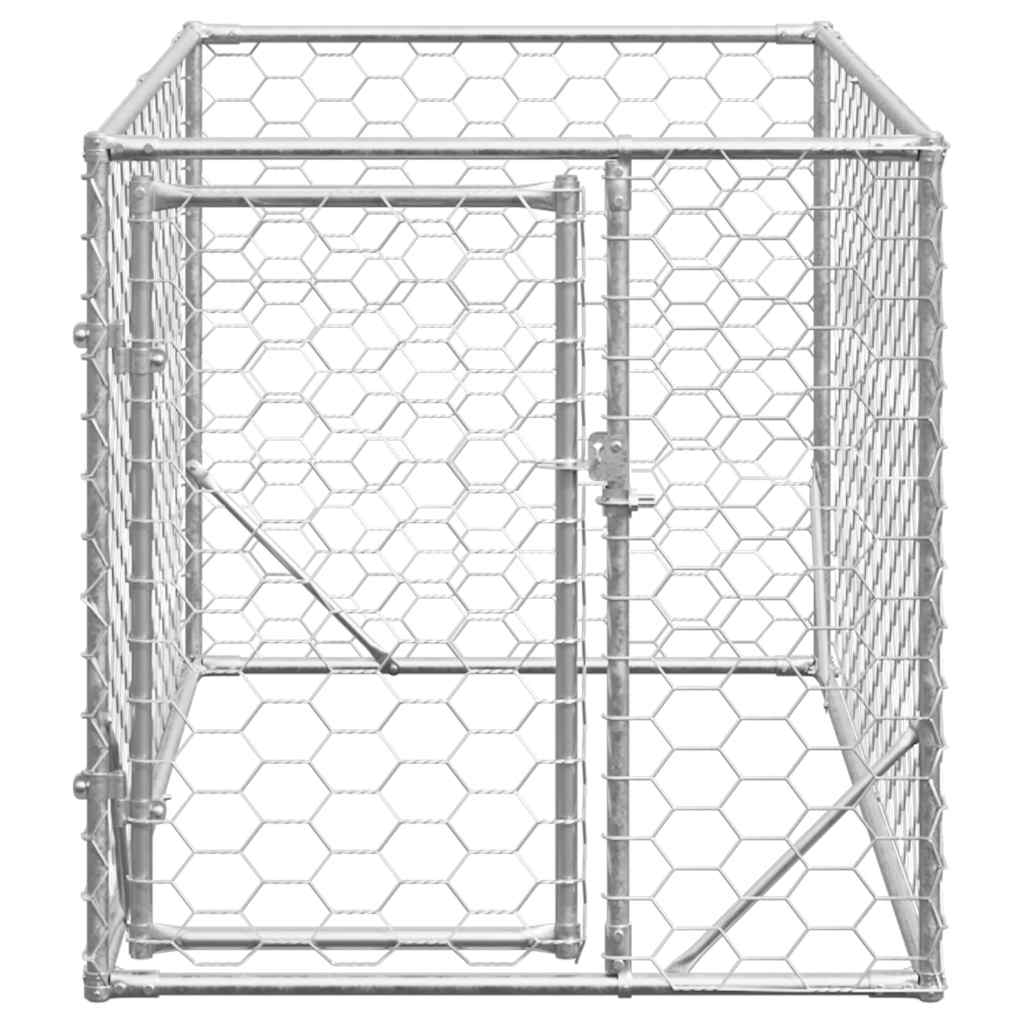 Caseta para perros de exterior con puerta 2x1x1 m de acero galvanizado