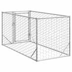 Caseta para perros de exterior con puerta 2x1x1 m de acero galvanizado