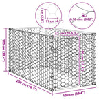 Caseta para perros de exterior con puerta 2x1x1 m de acero galvanizado