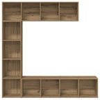 Estanterías para libros 3 uds madera ingeniería roble artesanal