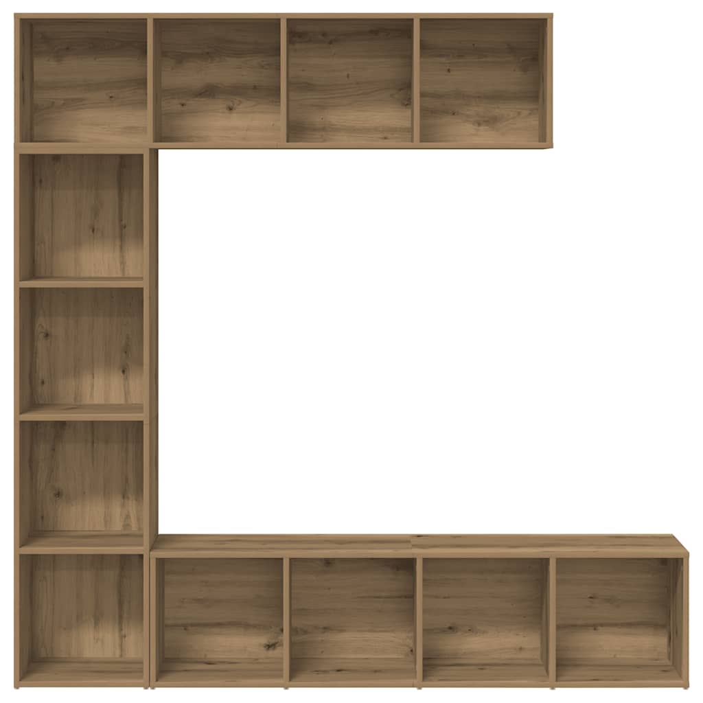 Estanterías para libros 3 uds madera ingeniería roble artesanal