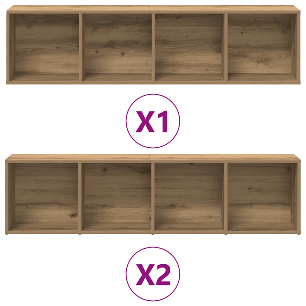 Estanterías para libros 3 uds madera ingeniería roble artesanal