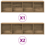Estanterías para libros 3 uds madera ingeniería roble artesanal