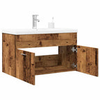 Conjunto de muebles de baño 2 piezas madera maciza de pino