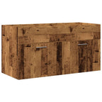 Mueble baño con lavabo integrado madera envejecida