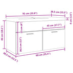 Mueble de baño con lavabo integrado roble artisan
