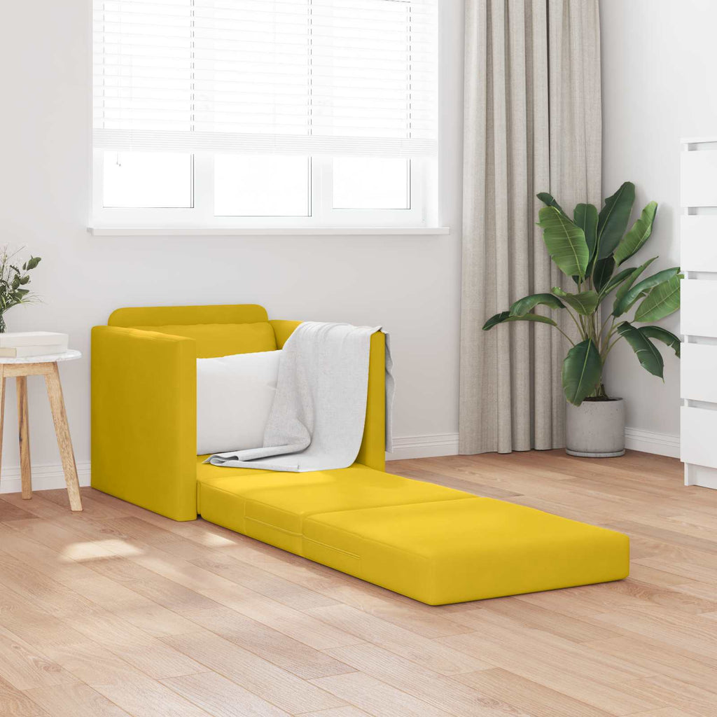Sofá cama Amarillo oscuro 74 x 77 x 81 cm Terciopelo