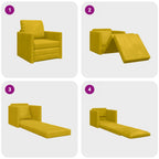Sofá cama Amarillo oscuro 74 x 77 x 81 cm Terciopelo
