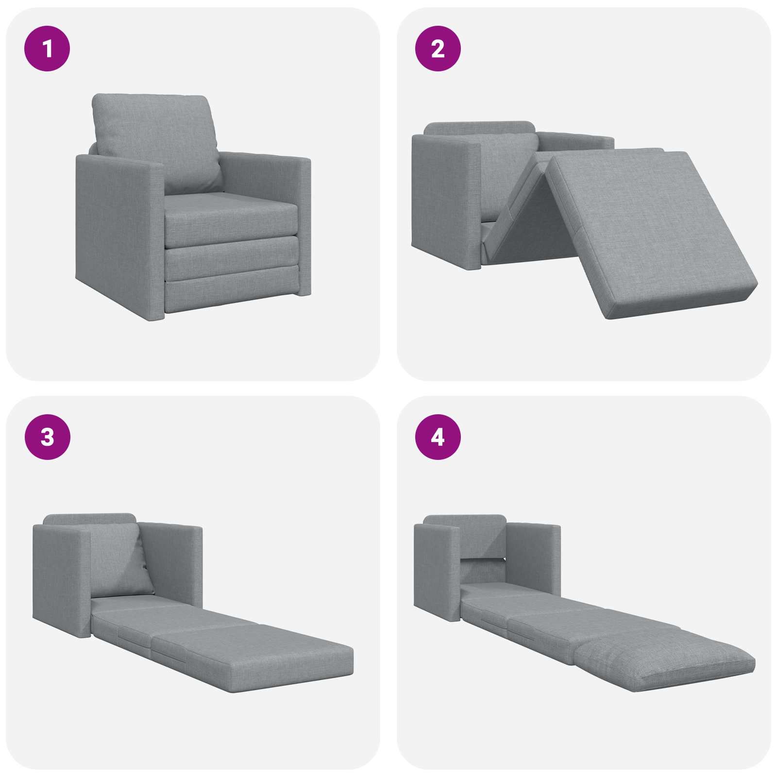 Sofá cama 60cm Gris Claro tela