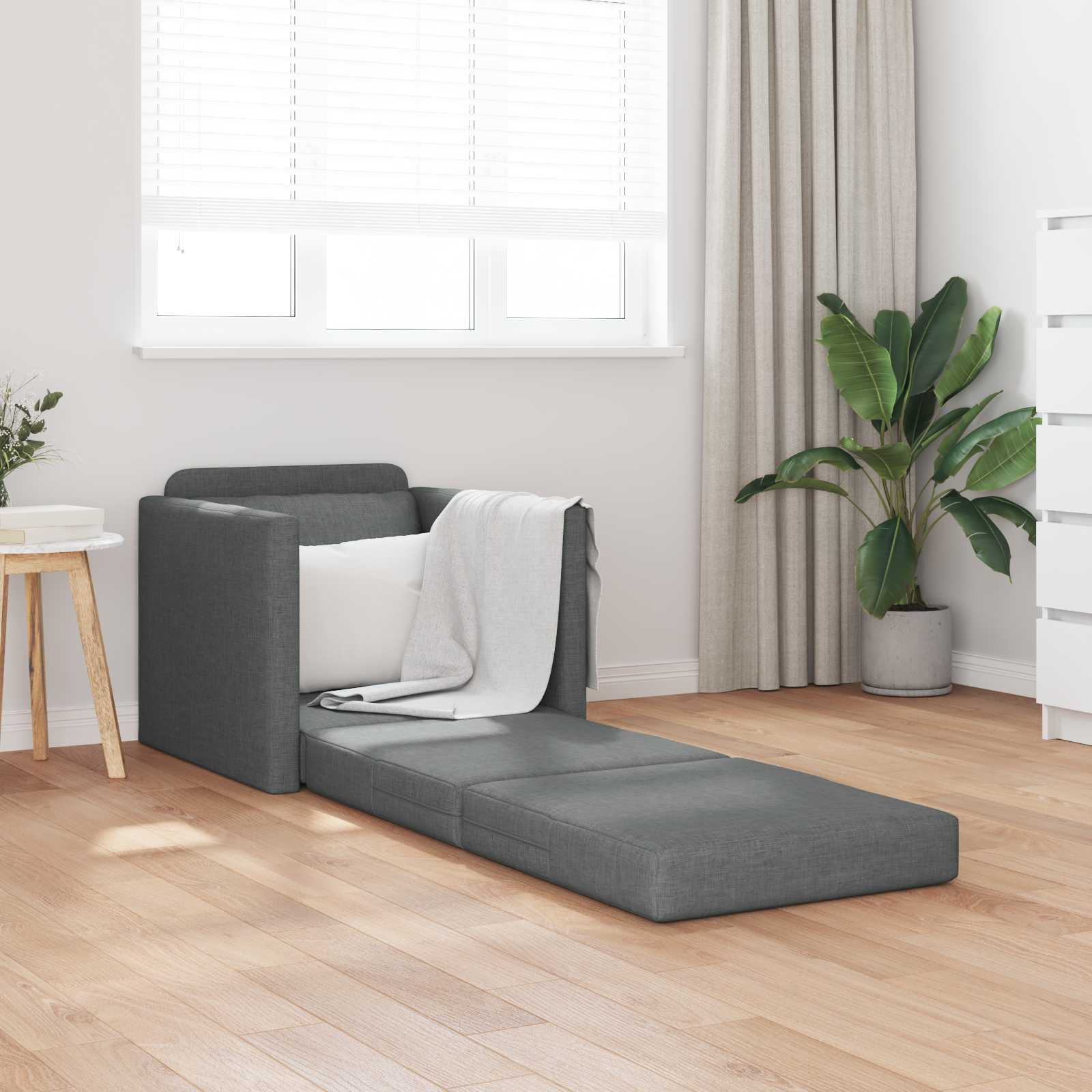 Sofa bed 60cm Light Grey fabric