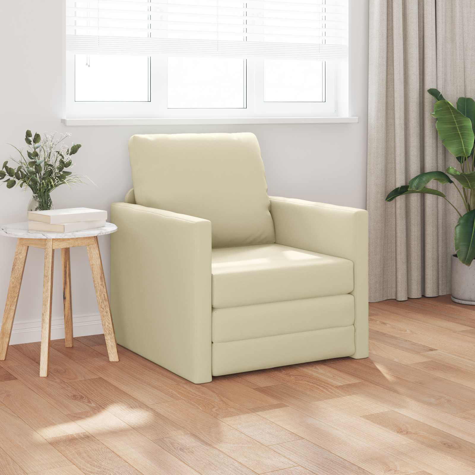 Sofa bed 60cm Cappuccino Faux leather