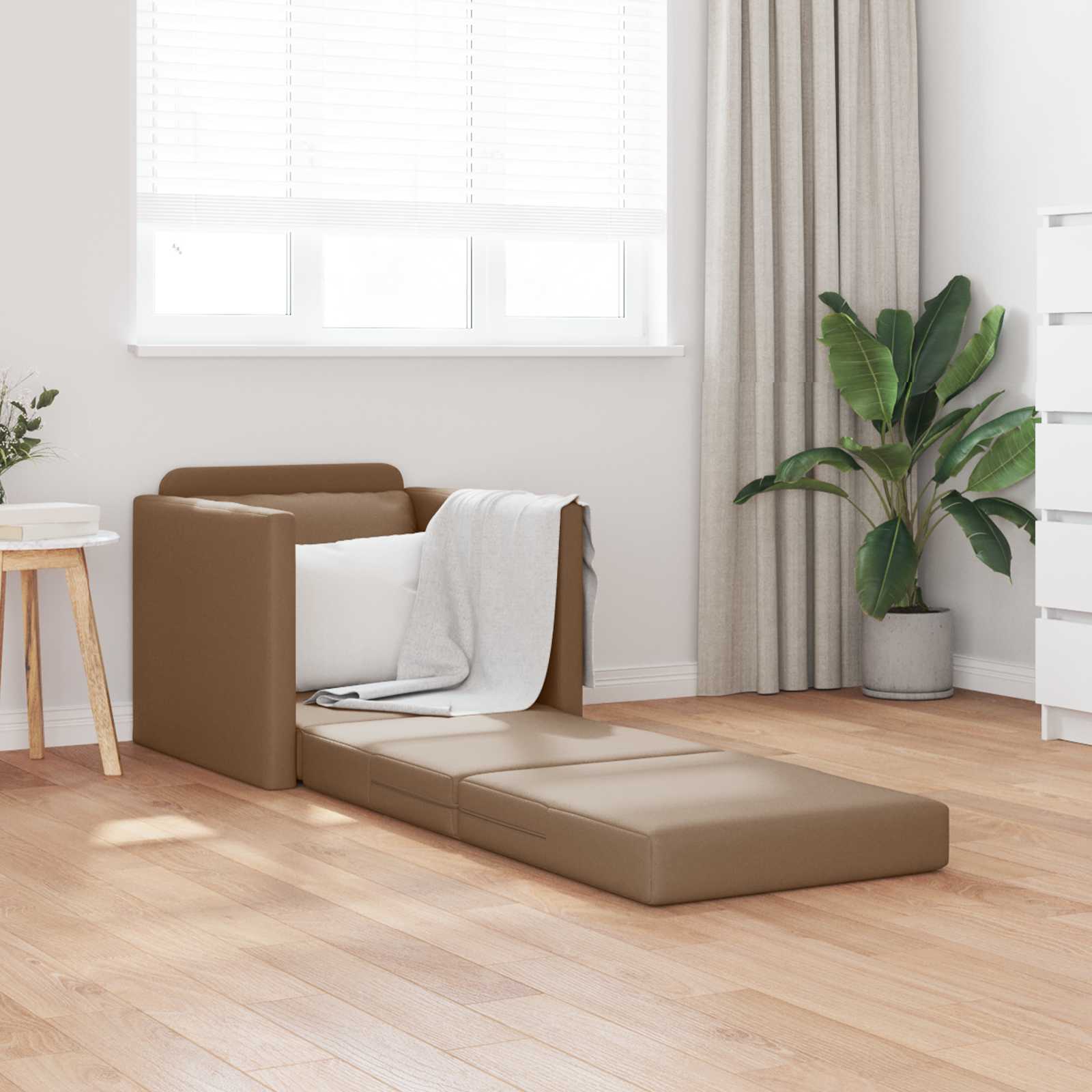 Sofá cama 60cm Capuchino Cuero artificial
