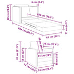 Sofá cama 60cm Capuchino Cuero artificial