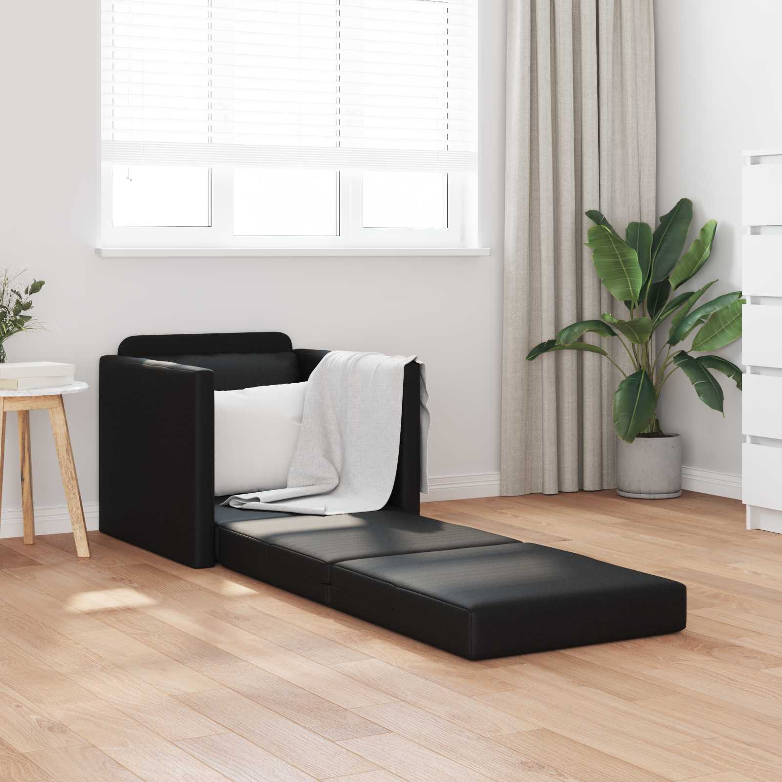 Sofa bed 60cm Cappuccino Faux leather