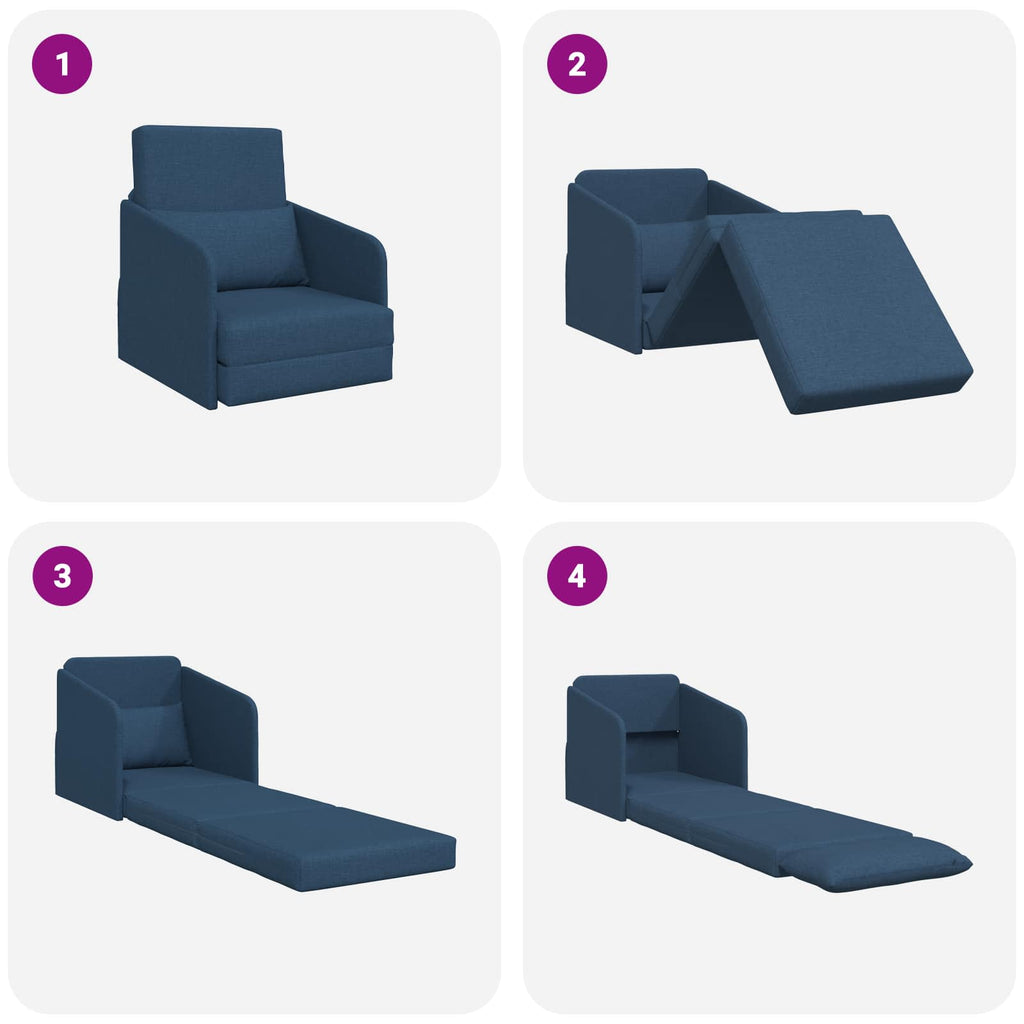 Sofá cama Azul 65 x 80 x 83 cm tela