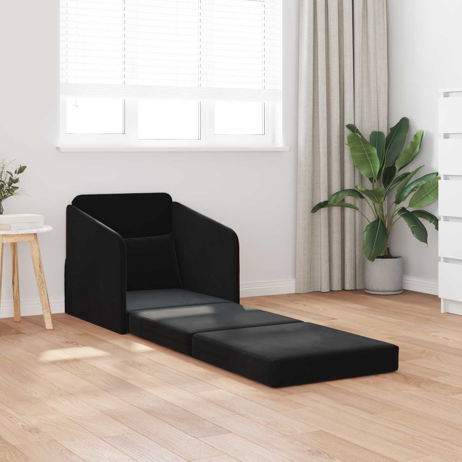 Yellow Sofa Bed 65 x 80 x 83 cm Velvet