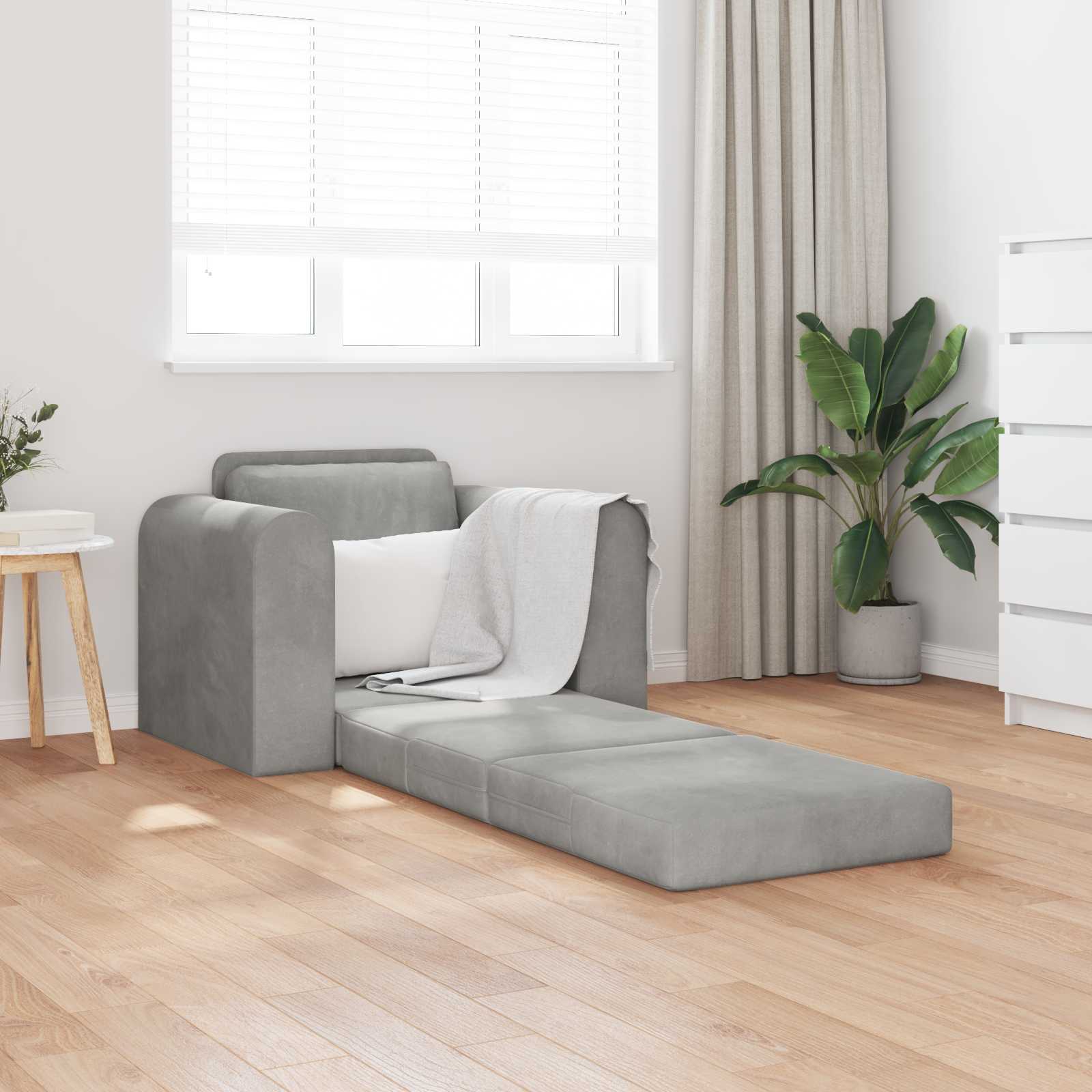 Velvet Yellow Sofa Bed 148 x 71 x 83 cm