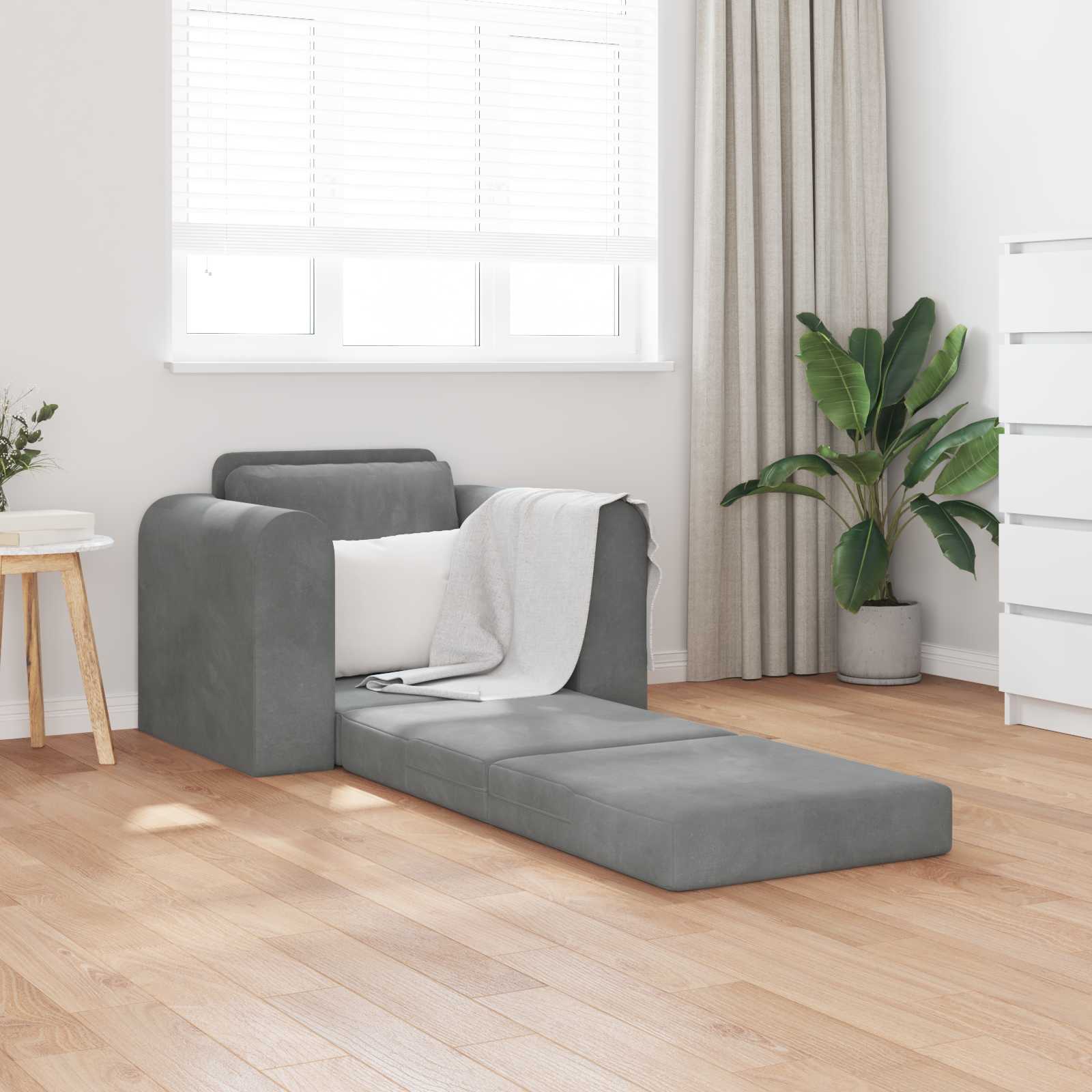 Velvet Yellow Sofa Bed 148 x 71 x 83 cm