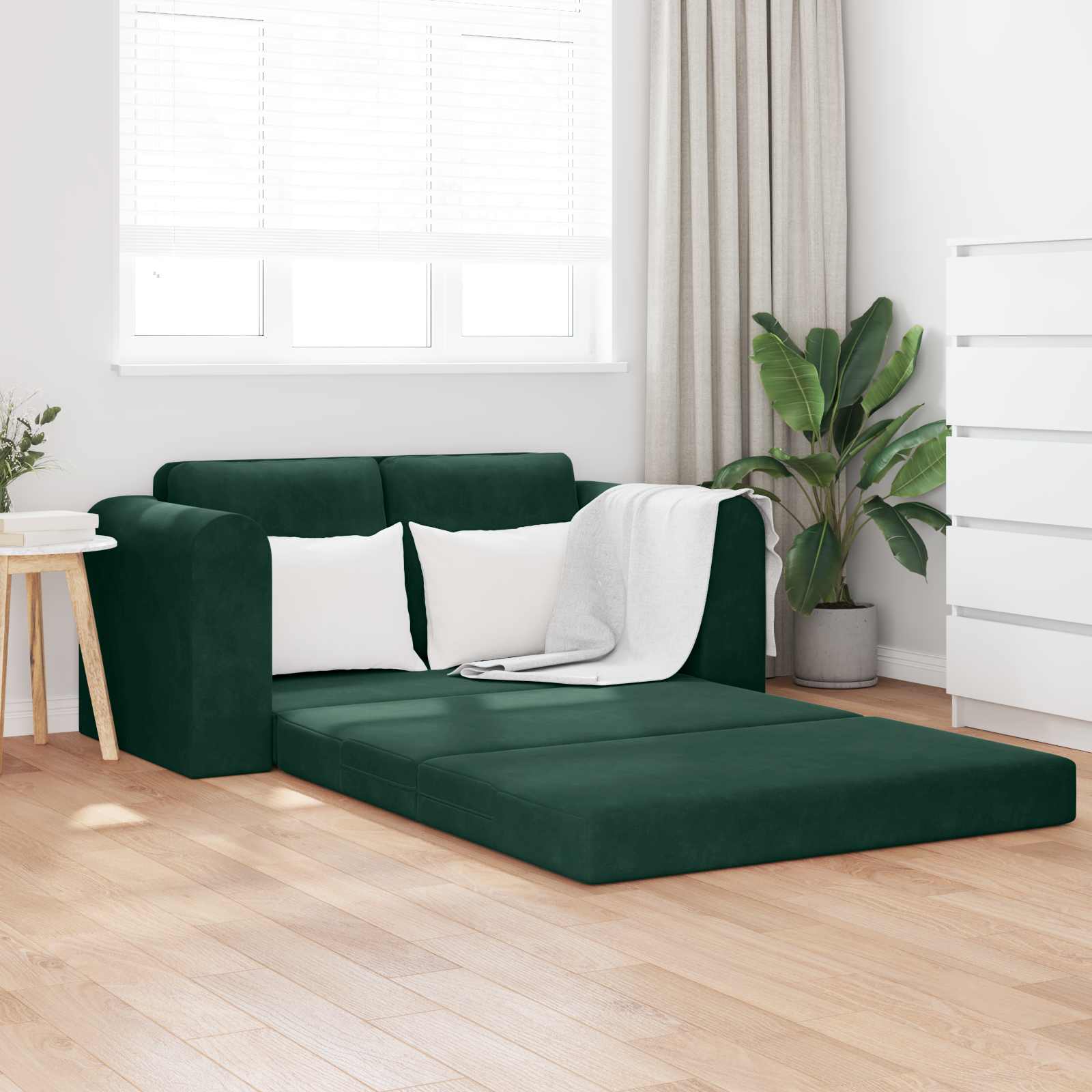 Velvet Yellow Sofa Bed 148 x 71 x 83 cm